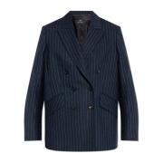 PS By Paul Smith Dubbelknäppt blazer med randigt mönster Blue, Dam