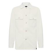 Boggi Milano Velvet Overshirt White, Herr