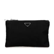 Prada Vintage Pre-owned Canvas handvskor Black, Dam