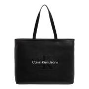 Calvin Klein Jeans Snygg Toteväska med Dragkedja Black, Dam