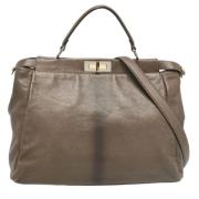 Fendi Vintage Pre-owned Laeder handvskor Gray, Dam