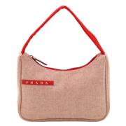 Prada Vintage Pre-owned Canvas handvskor Red, Dam