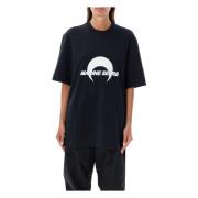 Marine Serre Svart Loose Fit T-shirt med MS Sport Print Black, Dam