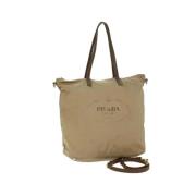 Prada Vintage Pre-owned Nylon prada-vskor Beige, Dam