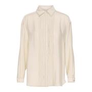 Part Two Elegant Birch Blus med Skjortkrage Beige, Dam