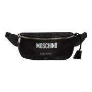 Moschino Mönstrad bältesväska med justerbar rem Black, Herr