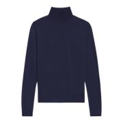 Theory Marinblå Ull Turtleneck Tröja Blue, Dam