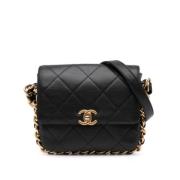 Chanel Vintage Pre-owned Laeder crossbodyvskor Black, Dam