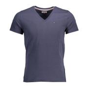 Tommy Hilfiger Blå Bomull Herr V-Ringad T-Shirt Blue, Herr