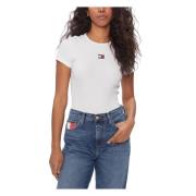 Tommy Hilfiger Vit Bomull T-shirt Kort Ärm White, Dam