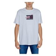 Tommy Hilfiger Vit Tryckt Rund Hals T-shirt Män White, Herr