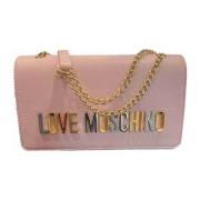 Love Moschino Grå PU Axelväska Pink, Dam