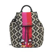 Kate Spade Blomma Jacquard Canvas Flap Ryggsäck Multicolor, Dam