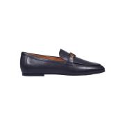 Tod's Svart läder Loafer Moccasin Black, Dam