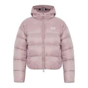 Emporio Armani EA7 Vadderad jacka med huva Pink, Dam