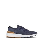 Brunello Cucinelli Blå Bomull Mesh Sneakers Lättvikt Blue, Herr