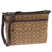 Coach Pre-owned Pre-owned Canvas axelremsvskor Brown, Dam