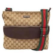 Gucci Vintage Pre-owned Canvas axelremsvskor Beige, Dam