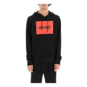 Hugo Boss Modern Logo Grafisk Hoodie Herr Black, Herr