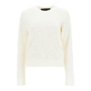 Golden Goose Kristalldekorerad Ull Crewneck Pullover White, Dam