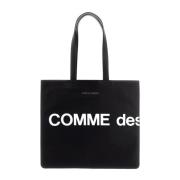 Comme des Garçons Logotyp Läder Toteväska Black, Dam