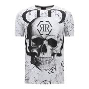 Enos Skull - T-shirt med Rhinestone - 7972 White, Herr