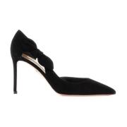 Aquazzura Slips Mocka Pumps med Dekorativa Bågar Black, Dam