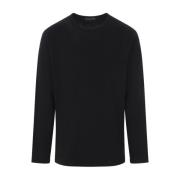 Yohji Yamamoto Svart Lättvikts Ull T-shirt Black, Herr