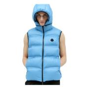 Moncler Ned Gilet med Logo Patch Blue, Herr