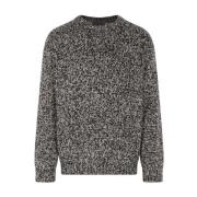 Yohji Yamamoto Svart Bicolor Ull och Sidensweater Black, Herr