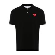 Comme des Garçons Play Svart Heart Logo Pikétröja Black, Dam