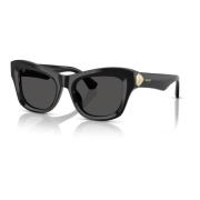 Burberry Cat-Eye Solglasögon Svart Blankt Sköld Black, Dam