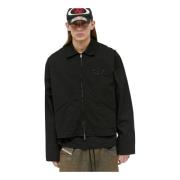 Diesel Sliten Logotyp Patch Bomullsjacka Black, Herr