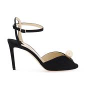 Jimmy Choo Pärldekorerade mockasandaler Black, Dam