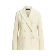 Ralph Lauren Stretch Wool Crêpe Blazer Beige, Dam