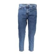 Tommy Hilfiger Blå Broderad Bomull Slim Fit Jeans Blue, Dam