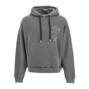 Off White Pil Motiv Hoodie Gray, Herr