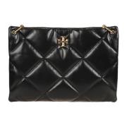 Tory Burch Svart Diamond Quiltad Hobo Väska Black, Dam