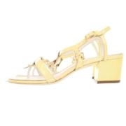 Chanel Vintage Pre-owned Laeder sandaler Yellow, Dam