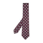 Kiton Geometrisk Sidenslips i Bourgogne Red, Herr