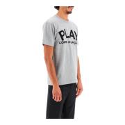 Comme des Garçons Play T-shirt med Play Print Gray, Herr