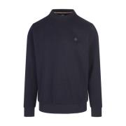 Hugo Boss Blå Crew Neck Sweatshirt med Monogram Patch Blue, Herr