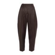 Stella McCartney Ikoniska cropbyxor i ekologisk ull Brown, Dam