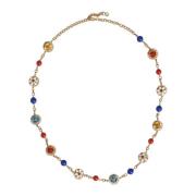 Dolce & Gabbana Kristallblomsterkedja Halsband Multicolor, Dam