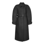 Jacquemus Svart Yllekappa Aw24 Stilren Black, Dam