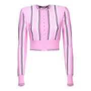 Jacquemus Rosa Randig Kofta Tröja Multicolor, Dam