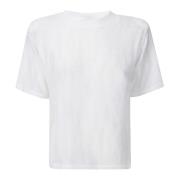 IRO Texturerad T-shirt med halva ärmar White, Dam