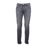 Jacob Cohën Slim Fit Läderkantade Jeans Gray, Herr