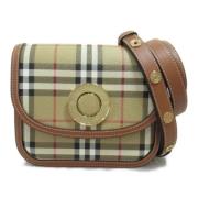 Burberry Vintage Pre-owned Canvas axelremsvskor Beige, Dam