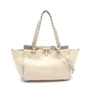 Valentino Vintage Pre-owned Laeder handvskor Beige, Dam